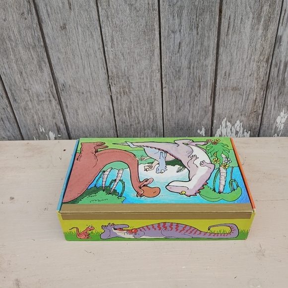 Vintage Dinosaur PENCIL BOX School Sterling Lebanon Packaging Cardboard USA Made - Picture 8 of 8
